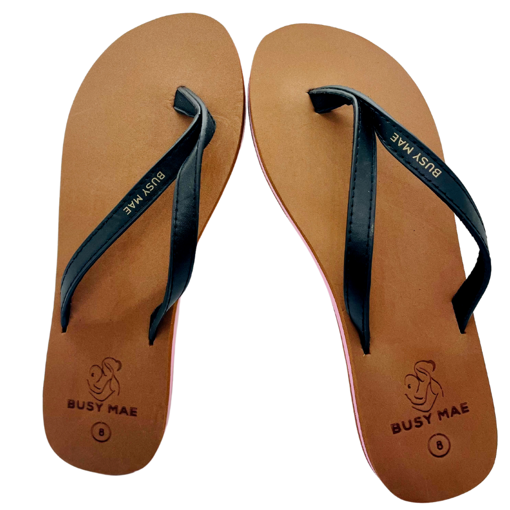 Busy Mae Black Strap- Women Shoes, Sandals, Women's Flip Flops, Mom Gift,  Hospital bag item, Flip Flops